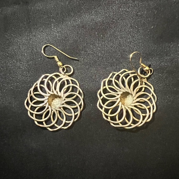 Handcrafted Brass Mandala Earrings – Boho Chic Statement Jewelry - Picture 2 of 2